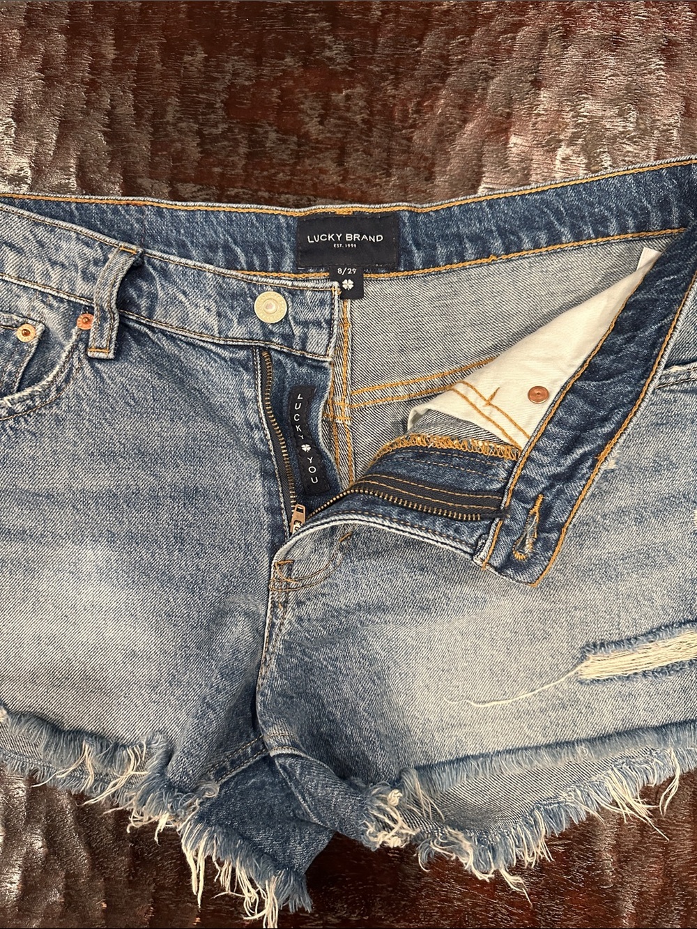 Lucky Brand Light Blue Distressed Denim Cutoff Shorts